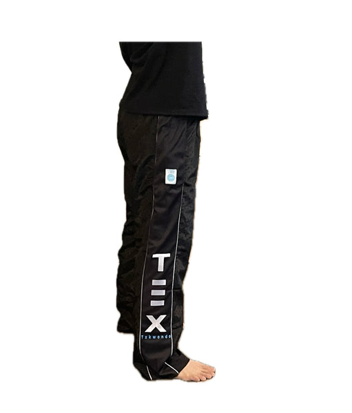 POINT FIGHTING UNIFORM WITH LOGOS PANTS AND BLACK SHIRT